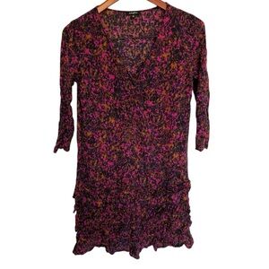 Axara Ruffles Floral Pink and Black Women's Dress size 42